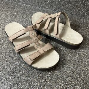 SAS Tripad Comfort Beige Womens Size 9 M Leather Sandals Slip On Slides Open Toe